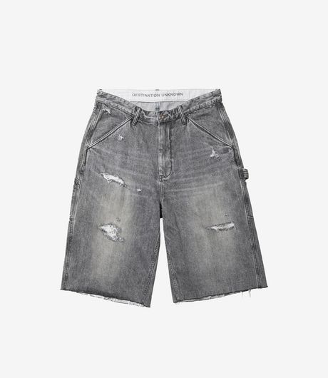 Liberaiders Damaged Denim Buggy Shorts Black