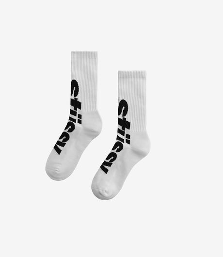 Stussy Big Helvetica Crew Socks White/Black