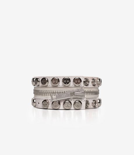Racer Worldwide Split Button Bracelet White