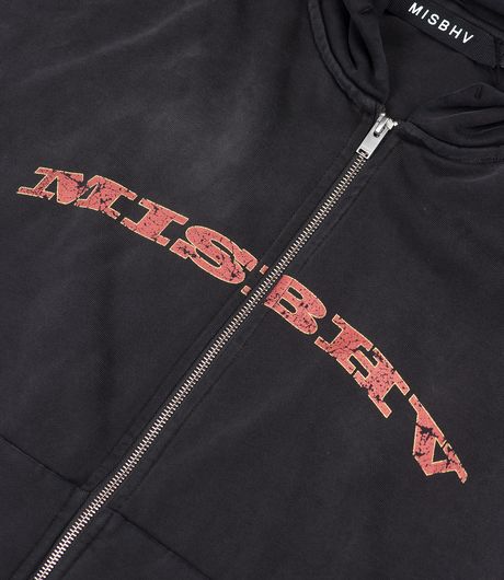 MISBHV Faded Black Inflated Zipped Hoodie Black