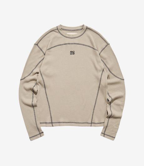 Reese Cooper Outdoor Supply Paneled Thermal Long Sleeve Waffle Knit Sand