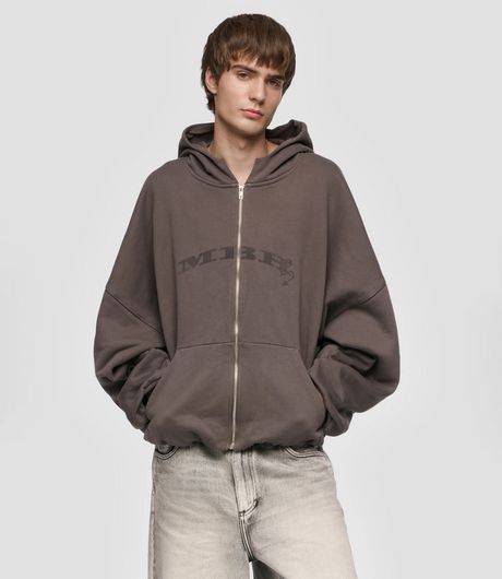 MISBHV Inflated MBH Devil Zipped Hoodie Washed Grey