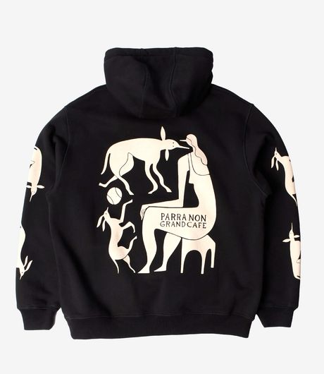 by Parra Non Grand Cafe Hooded Sweatshirt Black