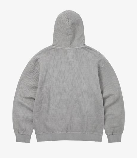Thisisneverthat Damaged Zip Up Hoodie Khaki Grey