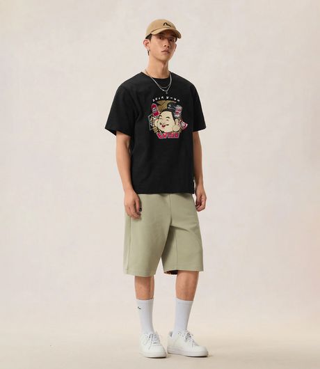 EVISU Godhead Printed Ss Tee Black