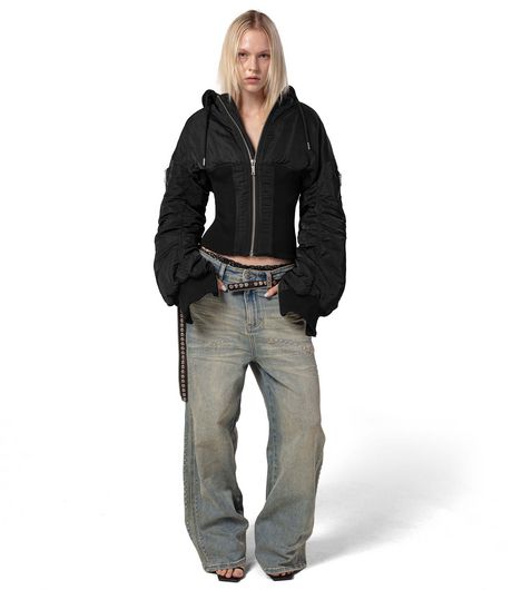 Racer Worldwide Womens Fitted Bomber Black