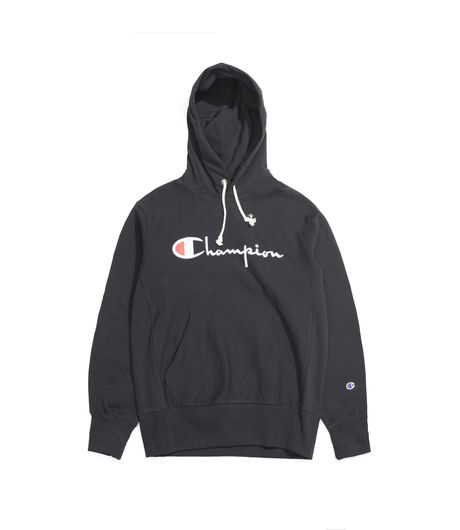 Champion Hooded Sweatshirt Big Chest Logo Black