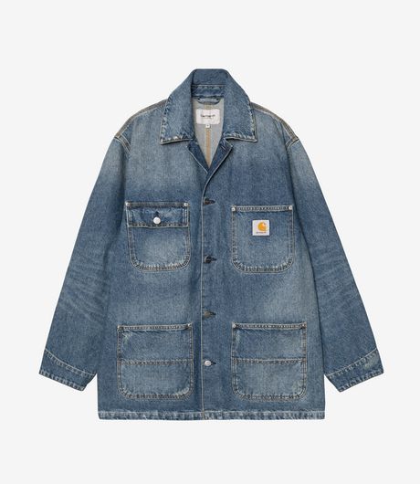 Carhartt WIP Aden Chore Coat Bradenton Denim Blue Grind Wash