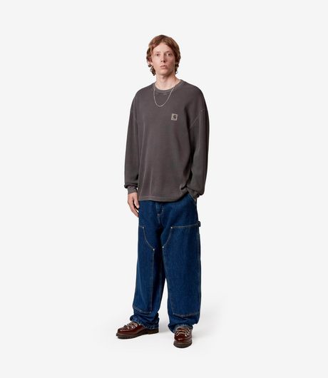 Carhartt WIP L/S Vista Waffle T-Shirt Black Garment Dyed