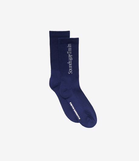 Carne Bollente Smells Gay I'm In Socks Navy Blue