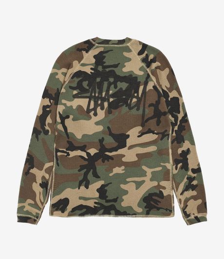 Stussy Raglan Thermal Basic Stock Woodland Camo