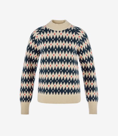 Fjallraven Övik Jacquard Knit Light Beige/Dark Navy
