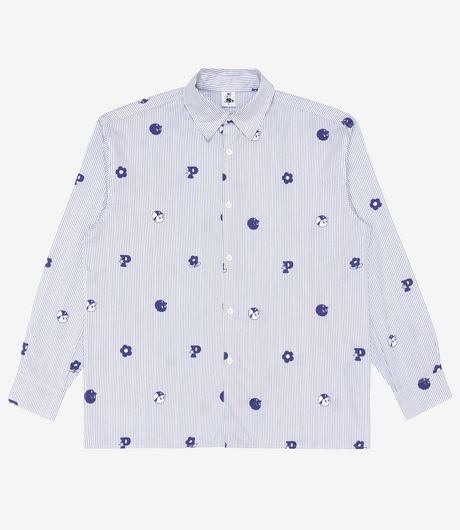 Pawa Speed Sports Monogram Stripe Shirt White/Blue