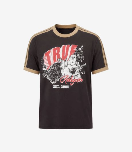 True Religion SS Ringer Tee Ground Coffee