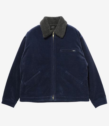 BEAMS Corduroy Boa Zip Blouson Navy