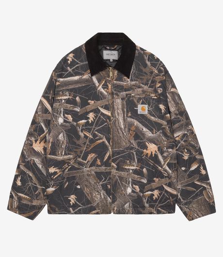 Carhartt WIP OG Detroit Jacket Dearborn Canvas Camo Feather Tree Black/Heavy Stone wash