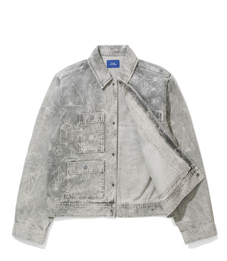 Rassvet Printed Denim Jacket Light Grey