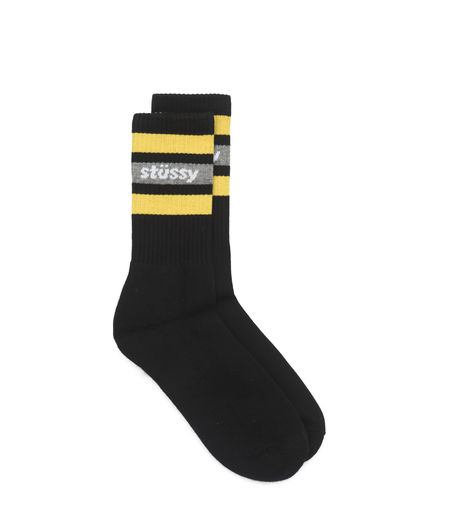 Stussy Stripe Crew Socks Black