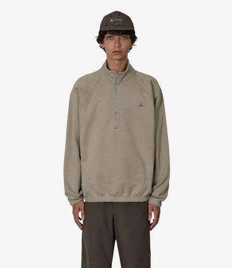 ROA Logo 490Gsm Heavy Half Zip Light Grey