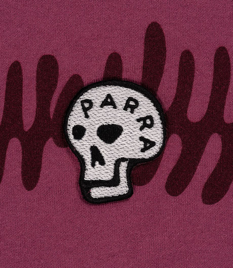 by Parra Stitched Skull Long Sleeve T-Shirt Washed Magenta