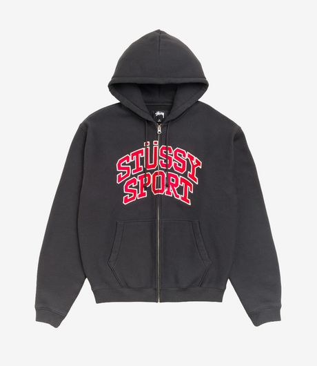 Stussy Sport Zip Hood Washed Black