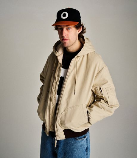 POP Trading Company Hooded Flight Jacket White Pepper