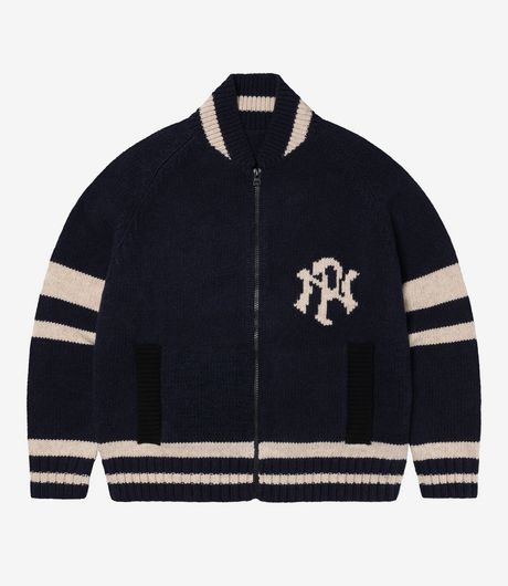 No Problemo NYP Varsity Zip Thru Knit Navy 