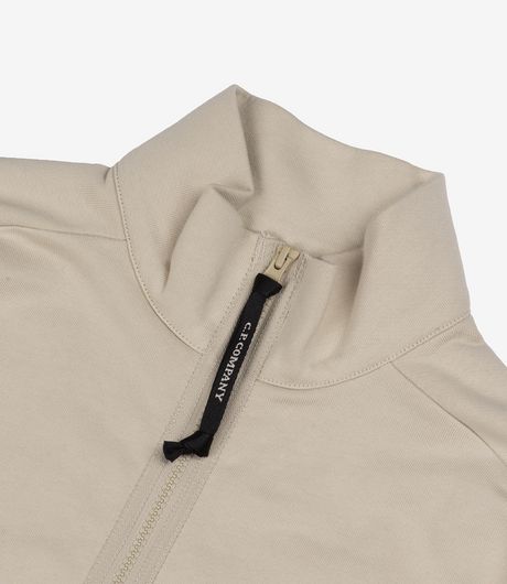 C.P. Company Diagonal Raised Fleece Half Zip Lens Sweatshirt Silver Birch 
