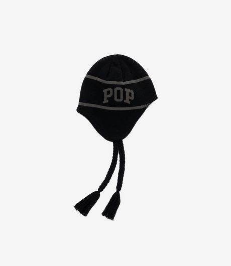 POP Trading Company Earflap Beanie Black/Charcoal