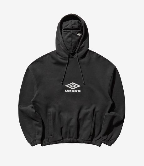 Umbro Og Logo Mask Hoodie Washed Black