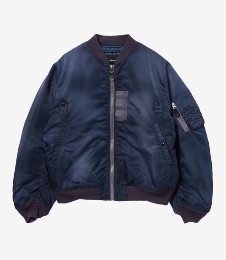 BEAMS Fade MA1 Jacket Navy