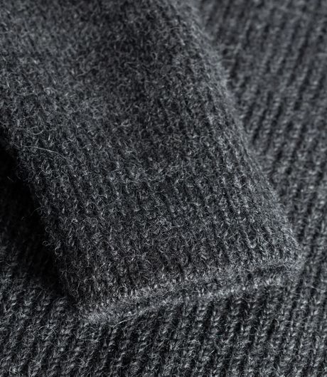 Norse Projects Hagen Wool Cotton Rib Full Zip Jacket Dark Grey Melange