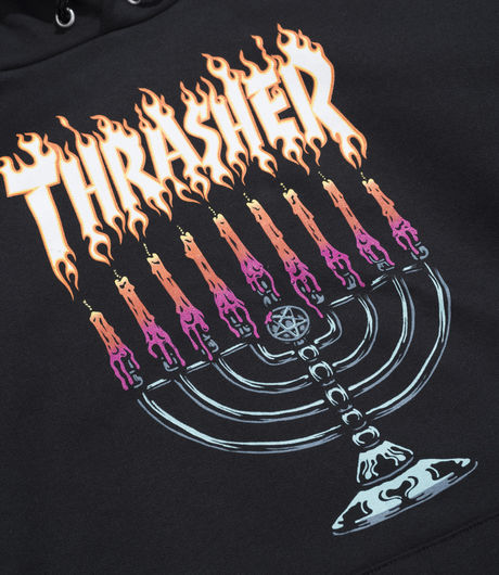 Thrasher Menorah Hood Black