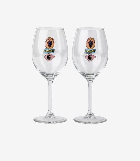 Carhartt WIP Stacked Grapes Wine Glass Set Clear