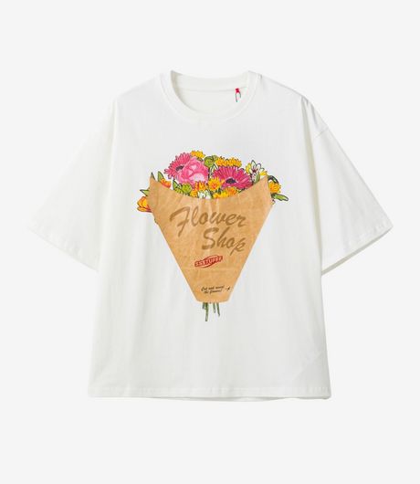 SSSTUFFF Flowers Shop Tee White