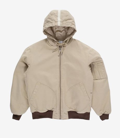 POP Trading Company Hooded Flight Jacket White Pepper