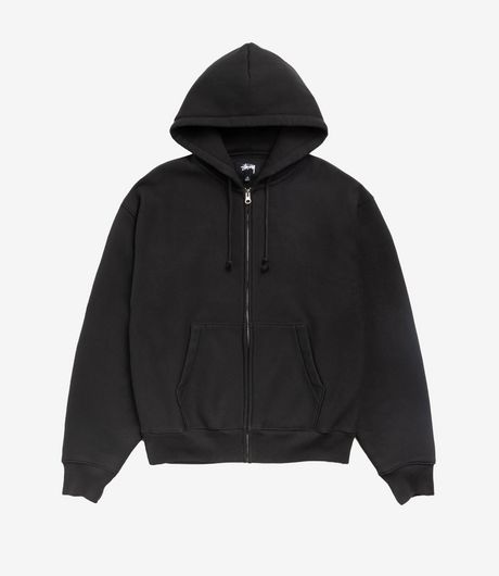Stussy Cursive Applique Zip Hood Black