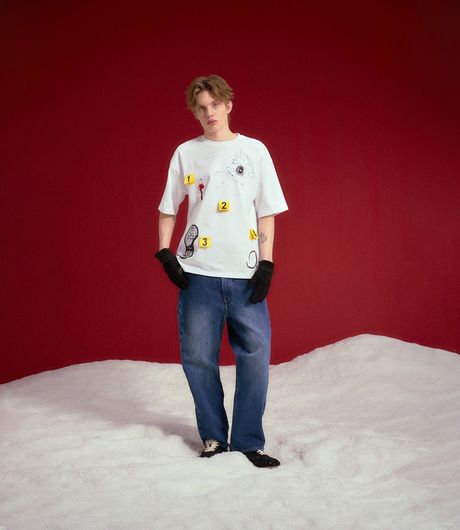SSSTUFFF Crime Scene Tee White