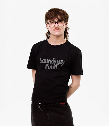 Carne Bollente Sounds Gay, I'm In Baby! T-Shirt Black
