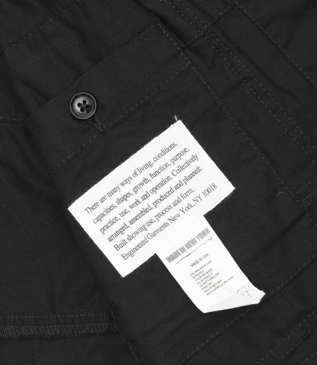 Engineered Garments Bedford Jacket/Solid Flat Twill Black
