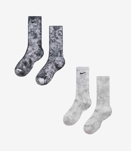 Nike Everyday Plus Cushioned Tie-Dye Crew Socks 2-Pack Beige/Grey