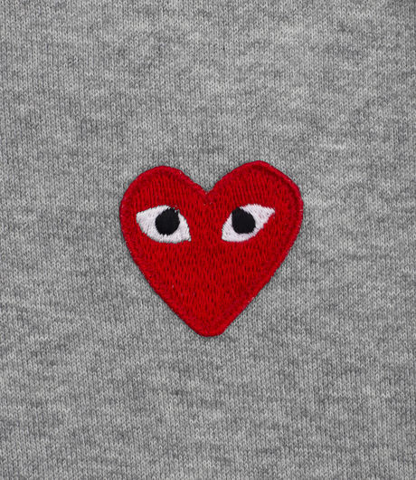 Comme des Garçons Play Full Zip Hoodie Grey