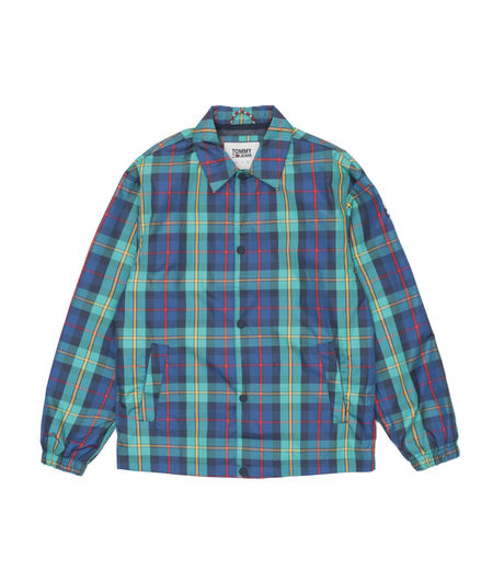 Tommy Jeans Plaid Coach Jacket Black Iris/Mult