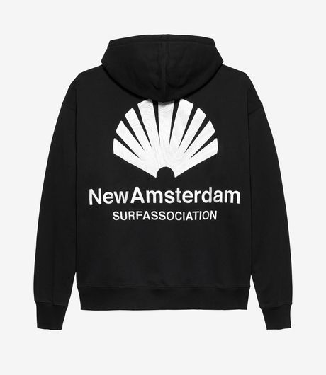 New Amsterdam Surf Association Logo Hoodie Black/White