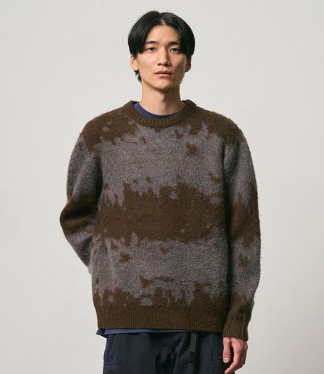 Gramicci Mohair Splatter Sweater Slate Splatter