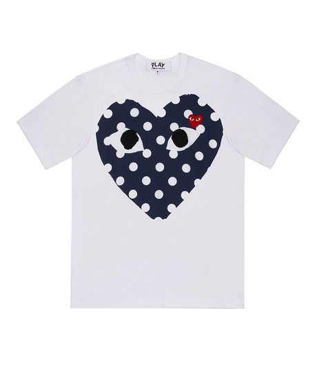 Comme des Garçons Play Polka Dot Heart Tee White/Navy