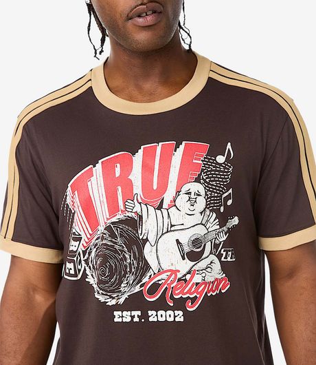True Religion SS Ringer Tee Ground Coffee