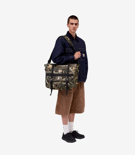 Carhartt WIP Jake Messenger Bag Camo Feather Tree Black