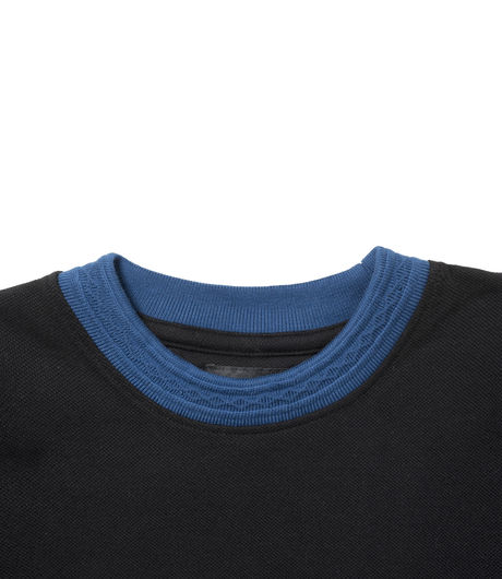 Stussy Diamond Collar Heavy Pique LS Black