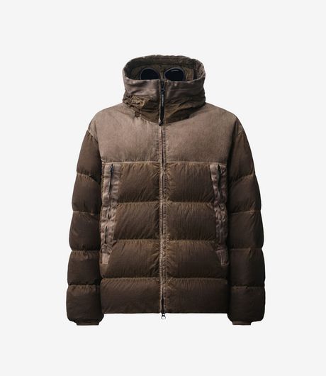 C.P. Company Eco-Chrome R Mixed Goggle Down Jacket Re Color Brown